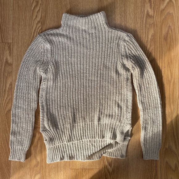 Knit Mock Neck Sweater with Split Hem - Picture 2 of 10